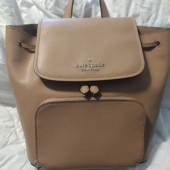 kate spade Tan Backpack Kate Spade - Brandclub - Kate Spade Leila Pebbled Leather  main image 4